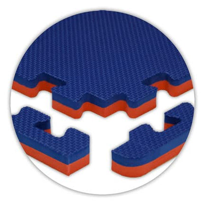 American Floor Mats - Interlocking Puzzle Exercise Gym Mats: Premium Foam Tiles, Wood Foam Tiles, Extreme Foam Tiles - color: Ultimate Red/Royal Blue, size: 3/4" Thick - 100-Pack (400 Sq Ft)