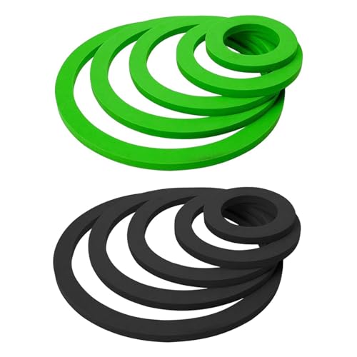 10 Pieces Aquarium Rings Fish Feeding Rings Plant Corral Plant Rings Lightweight EVA Material Suitable for Aquatic, 5 Black and 5 Green - color: 5 Black and 5 Green