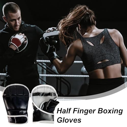 Half Finger Sparring Gloves Half Finger Adjustable Open Palm Men Women