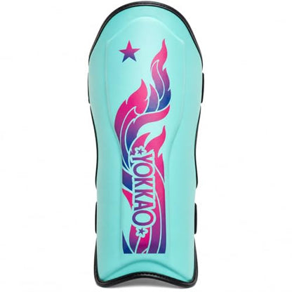 YOKKAO Microfiber Shin Guards - A-Grade Thai Microfiber | Multi-Layer Foam | Single-Shell Wrap | Produced at YOKKAO Factory, Thailand | S-L - color: Tiffany Flame, size: Large