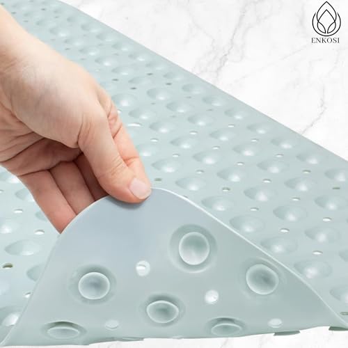 Bath Mat - Large Non Slip Bathtub & Shower Mat - Extra Long 40 x 16 Inch Bathroom Mats for Tub Nonslip Anti Slip Bathmats (40x16 Mint Green 1-Pack) - color: Mint Green