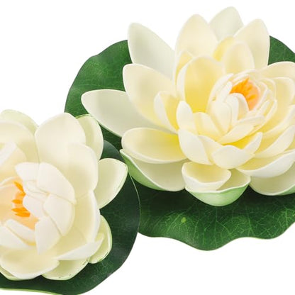 Artificial Floating Foam Lotus Flowers 6pcs Set – Realistic Pond Lotus Decoration with Floating Flowers for Water, Outdoor Pool Ornament, Aquarium and Garden Display