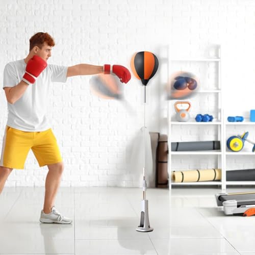 Boxing Reflex Bag Boxing Speed Trainer | with Spring Base Height Adjustable Stable Reaction Trainer for Kicking Practice Physical Health Fitness Workouts Home - size: 130-150cm