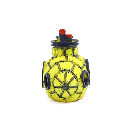 uxcell Aquarium Fish Tank Decoration Bubble Maker Yellow Spaceship Ornament 13x6x8cm