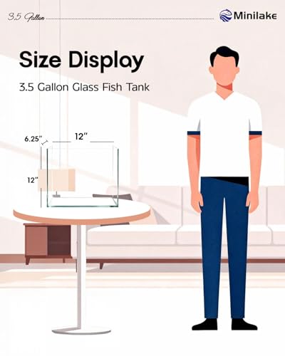 Glass Fish Tank, 3.5 Gallon Easy to Maintain Small Aquarium for Betta,Snails, Shrimp and Aquatic Planting. - color: Transparent, size: 3.51 Gallon