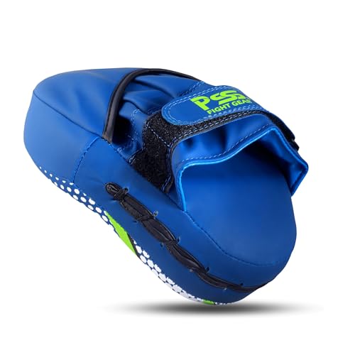 PSS Boxing Focus Pads - Hook & Jab Punch Mitts for MMA, Kickboxing, Karate, Muay Thai, and Taekwondo Training - Hand Target Strike Shield Punching Gloves Pad - color: Blue