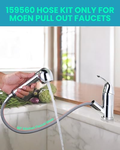 159560 Replacement Hose Kit Compatible with Moen Pullout Style Kitchen Faucets, 68" Quick Connect Hose