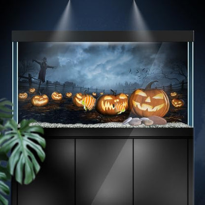 Aquarium Background Stickers - Halloween Pumpkin Night - Fish Tank Reptile Terrarium Decor Poster (120 x 60 cm / (47.2 x 23.6 inches)) - size: 120 x 60 cm / (47.2 x 23.6 inches)