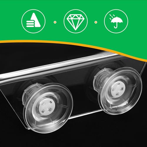 Aquarium Floating Shelf: Fish Tank Acrylic Ledge Plants Holder with Suction Cup - 5.9x4x2in Transparent Ledge for Aquarium Coral Aquatic Plants Moss - size: 15.00X10.00X5.00CM