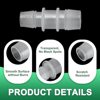 PATIKIL Hose Barb Reducer, 3 Pcs 5/8" to 1/2" Hose ID Connectors Joint Plastic Pipe Fitting Splicer Mender Union Adapter for Air Water Fuel Gas Aquarium, White