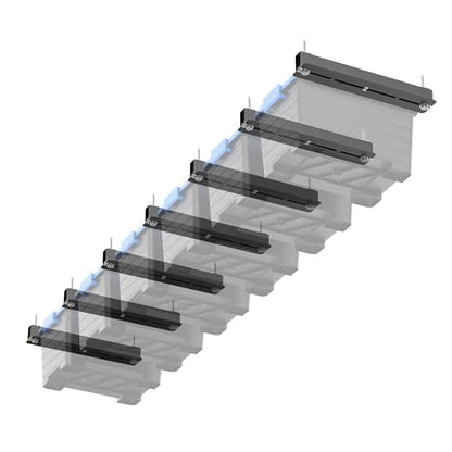 EVERHANGER Ceiling Storage Rack, Heavy Duty Overhead Storage Rack | Adjustable Garage Ceiling Bin Storage System, 7 Sets for 6 Bins, 16 Inch - style: For 6 Bins
