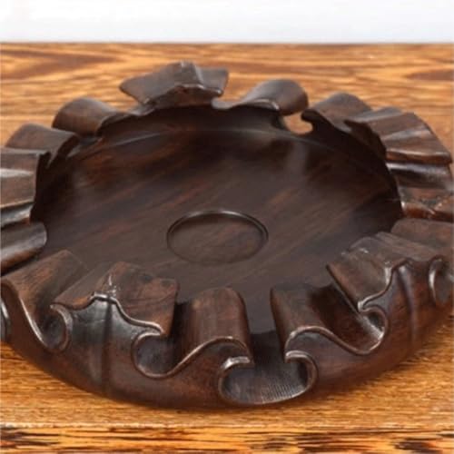 Bonsai Stand Solid Wood Round Solid Base Vase Fish Tank Crafts Ceramic Incense Burner Solid Wood Bottom Pad Wooden Pot Base,A