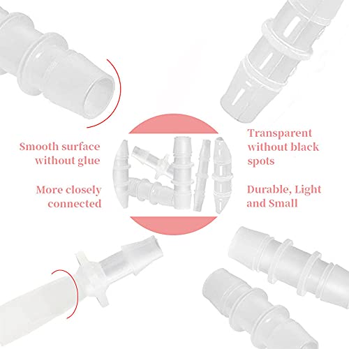 Plastic Hose Barb Fitting, Hose Fitting Adapter for Air Water Fuel 3/16" x 3/16", 1/4" x 1/4", 3/8" x 3/8", 1/2" x 1/2", 5/8" x 5/8" 8Pcs
