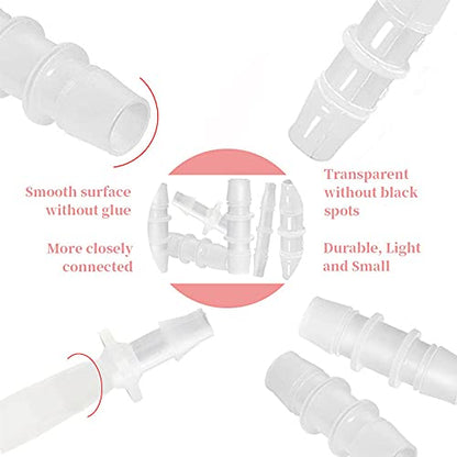 Plastic Hose Barb Fitting, Hose Fitting Adapter for Air Water Fuel 3/16" x 3/16", 1/4" x 1/4", 3/8" x 3/8", 1/2" x 1/2", 5/8" x 5/8" 8Pcs