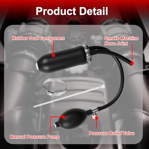 Universal Easy Intake Adapter for Smoke Machine, Inflatable Bladder for Leak Detection, Replaceable Air Bladder Kit