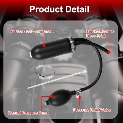 Universal Easy Intake Adapter for Smoke Machine, Inflatable Bladder for Leak Detection, Replaceable Air Bladder Kit