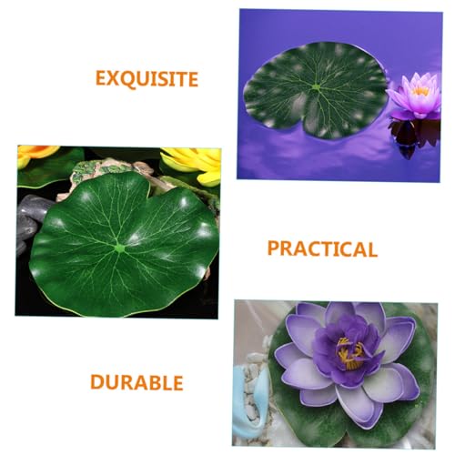 Artificial Floating Lotus Leaves 10pcs 17cm Aquarium Lotus-Leaves Fish Pond Decor Simulation Water Lily Pads for Home Garden Pool Display