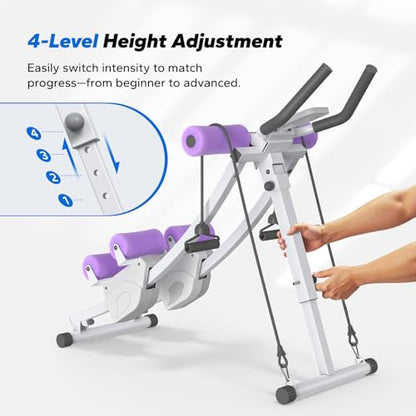 MERACH Ab Machine, Adjustable Ab Trainer Machine - color: white&purplr, size: large