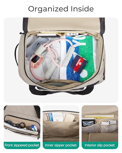 BAGSMART 4-IN-1 Gym Bag for Women Men, TSA Duffle Bag for Travel - color: Greenish Gray