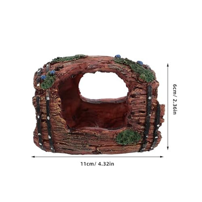 BETOOKY Barrel-Shaped Fish Shrimp Hiding House Resin Aquarium Decoration Large Red Shelter Ornament for Freshwater Fish Tank Landscaping and Betta Hideout
