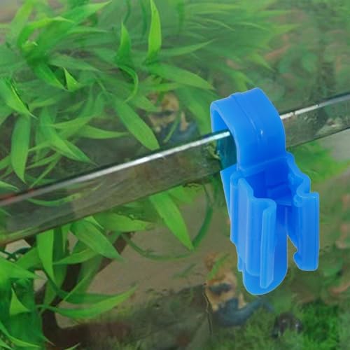 5Pcs Aquarium Hose Holder Clips, ABS Fish Tank Water Pipe Clamp Mounting for 8-16mm Diameter Tubing, Secure Grip Fixture for Aquarium Maintenance(blue) - color: blue