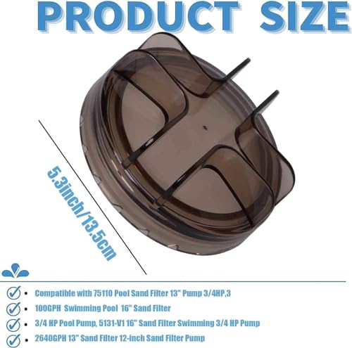 Pool Pump Lid Cover Compatible with 3/4HP Pond DIY self-Starting Above Ground Pool Pump Cover Sand Filter Pump