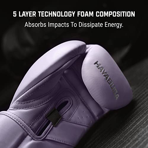 Hayabusa T3 Kanpeki Leather Boxing Gloves - color: Wisteria Purple, size: 14oz