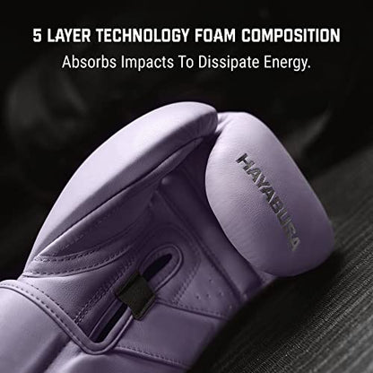 Hayabusa T3 Kanpeki Leather Boxing Gloves - color: Wisteria Purple, size: 14oz