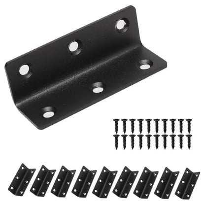 L Bracket, Heavy Duty Corner Brace, 10 Pack 3.2" Metal Shelf Bracket Angle Bracket for Shelves, Black Metal Braces for Wood Furniture - size: 3.2 Inch, style: Black 10 Pack
