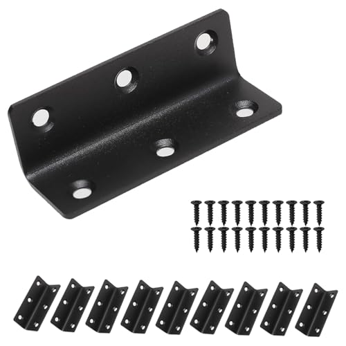 L Bracket, Heavy Duty Corner Brace, 10 Pack 3.2" Metal Shelf Bracket Angle Bracket for Shelves, Black Metal Braces for Wood Furniture - size: 3.2 Inch, style: Black 10 Pack