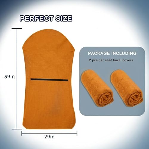 Car Seat Towel Cover, Universal Front Seat Protector for Cars, SUVs and Trucks, Sweat Towel Car Seat Cover for Gym, Yoga, Swimming, Pets and Family Travel, Golden Sunset, 2 Pack - color: Golden Sunset