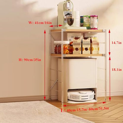 Double-Tier Robot Vacuum Storage Rack, Floor-Standing Hidden Cabinet Tall Side Table Sweeping Robot Storage Shelf, Multifunction Shelves Fish Tank Shelf Sideboard(L60cm/23.6in) - size: L60cm/23.6in