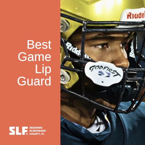 SLEEFS Classic Football Mouthguard with Bold Designs and Removable Strap - color: God First White
