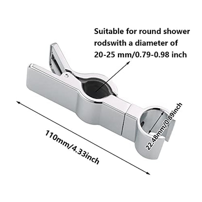 Shower Head Holder for Slide Bar,Universal 20-25 mm/0.79-0.98 inch Rail for Slide Bar Slider Clamp Bathroom Replacement 45 Degree Rotation Sprayer Holder