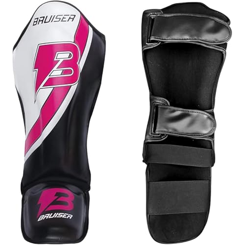 Shin Guards with Instep for MMA, Muay Thai, and Kickboxing, PU Leather, Leg and Instep Protection - size: Large