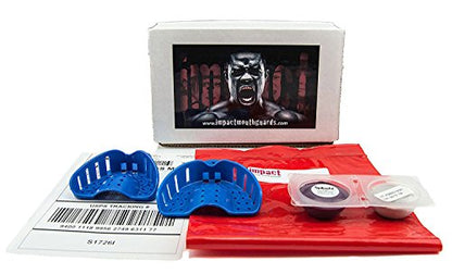 Impact Custom Professional MMA/Boxing/Muay Thai Mouthguard with Trim for Gag Reflex - color: Black/Blue Tie Dye