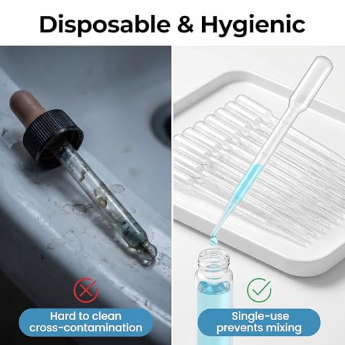 20PCS 3ml Dropper Pipettes - Disposable Pipettes Dropper for Accurate Liquid Transfer, Perfect for Essential Oils, Resin, Crafts, Labs, Kids Activities - Plastic Pipette, Droppers