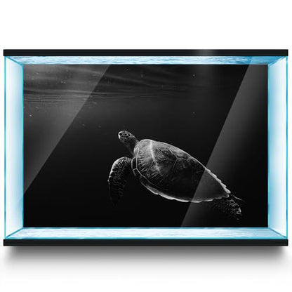 Aquarium Background Stickers - Turtle Water Black Self-Adhesive Fish Tank Reptile Terrarium Decor Poster (60 x 30 cm / (23.6 x 11.8 inches)) - size: 60 x 30 cm / (23.6 x 11.8 inches)