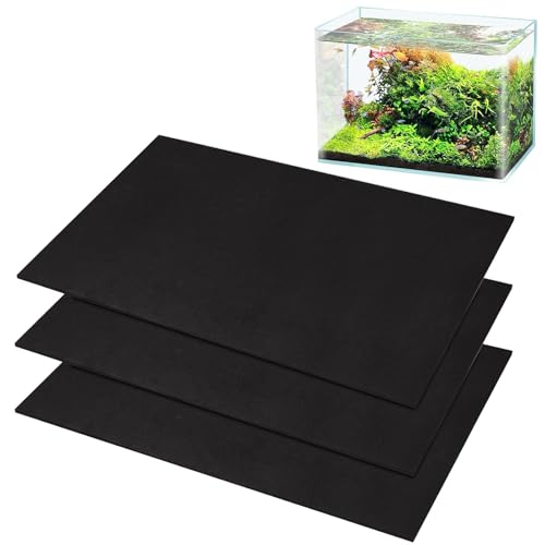 3 Packs 21.7 x 13.8 Inch Aquarium Fish Tank Leveling Mat, 5mm Thick Fish Tank Mat for Shock Absorbing Compressible Nonslip Neoprene Mat Aquarium Bottom Pad, Easy to Cut, Stability