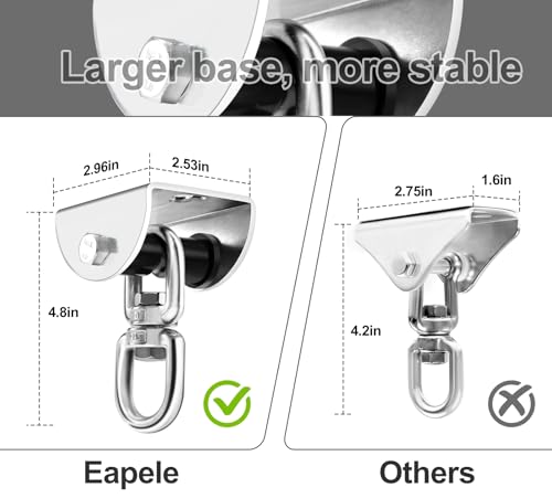 Eapele Heavy Bag Hanger, Punching Bag Mount for Ceiling 360° Swivel Wood Beam Holder for Boxing Bag, Heavy Bag, Gym Punching Bag, Speed Bag, Aerial Yoga Swing, Gymnastic Rings, Sandbag, Hammock