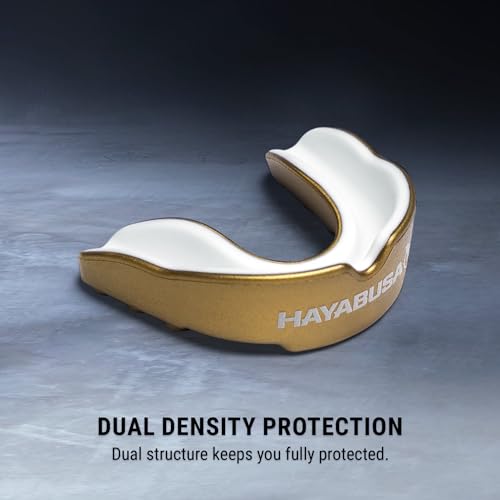 Hayabusa Combat Sports Mouth Guard Youth, Kids and Adult Sizes Comes with Case - Gold/White, Youth - color: Gold/White, size: Youth