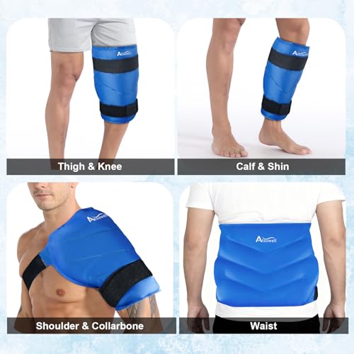 Atsuwell XL Hip Ice Pack Wrap for Hip Replacement & Sciatica, Blue