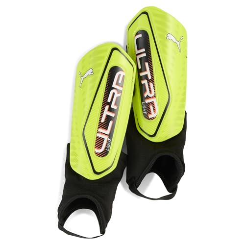 PUMA Mens Ultra Light Ankle Shinguards Soccer Cleats - color: Lime Squeeze-Puma Black, size: Large