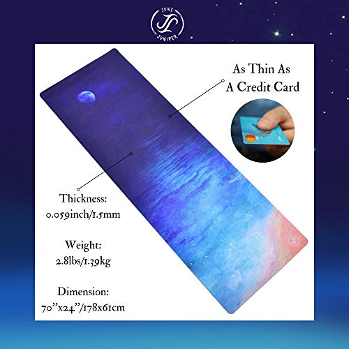 June & Juniper Travel Yoga Mat Foldable Lightweight - Thin Light Non-Slip Travel Yoga Mat Eco - color: ocean breeze