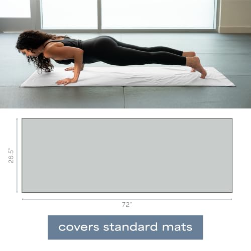 S&T INC. Aura Microfiber Yoga Mat Towel, 2 Pack, 26.5" x 72", Grey - color: Grey 2pk