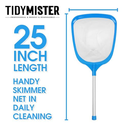 Hot Tub Skimmer Spa Net with 12'' Aluminum Pole Ultra Fine Mesh Net Handy Leaf Skimmer for Small Above Ground Pools Pick Up Fine Debris Lightweight Net