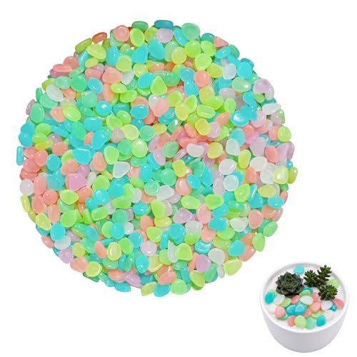 200 PCS Glow in the Dark Rocks, Mixed Colors.Night Guide Pebbles for Garden Pathways, Glow in the Dark Garden Stones for Outdoor Decoration