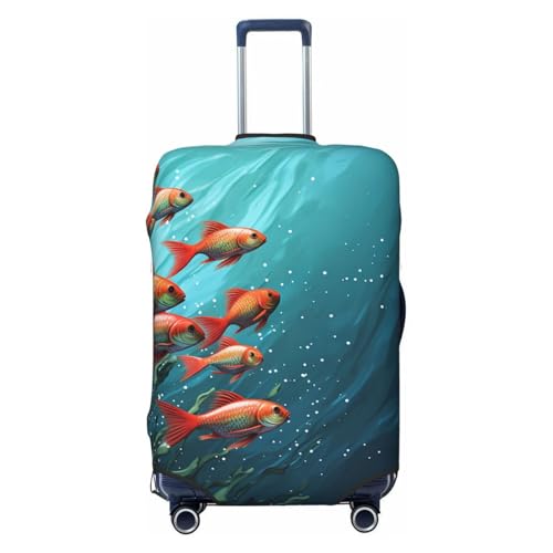 Travel Luggage Cover Elastic Anti-scratch Suitcase Protector Washable Luggage Sleeve Fish aquarium Suitcase Cover Protector Fit 18-32 Inch Suitcases Travel Accessories Large - size: Large