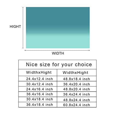 T&H Home Aquarium Décor Backgrounds - Gradient Teal and Green Fish Tank Background Aquarium Sticker Wallpaper Decoration Picture PVC Adhesive Poster, 60.8" W x 24.4" H - size: 60.8"W x 24.4"H