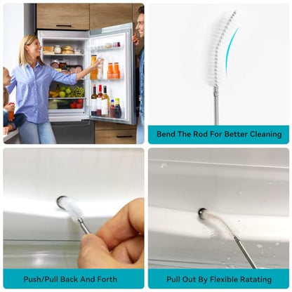 2 Pack 120 Inch Flexible Drain Brush, Sunroof Drain Cleaning Tool for Ice Maker, Refrigerator & AC Drain Line - style: 120 IN